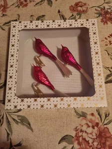 Weihnachtsdeko Vogel Glas  3-teilig - Bild 1 von 2