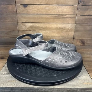 Naot Arataki Shoes Womens 9 Gray Shimmer Nubuck Leather Slingback Strap Cut Out - Picture 1 of 10