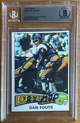 DAN FOUTS SIGNED & INSCR "82 MVP" 1975 TOPPS ROOKIE CARD #367 BAS BGS AUTOGRAPH - Image 1 of 2