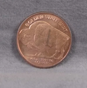 Buffalo Golded State Mint 1/4 oz .999 Copper Coin - Picture 1 of 2