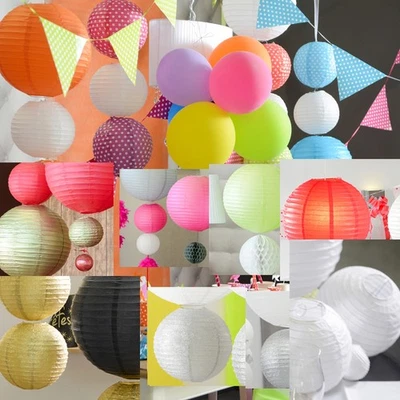 Papierlaterne Lampenschirm Hochzeit Papierlampe Lampion vers. Farben 7,5-30cm - Bild 1 von 4