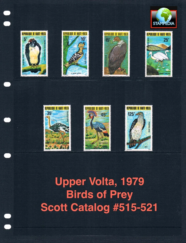 $17,35 Scott значение - 1979 верхний VOLTA птицы африканский BURKINA FASO CV MNH NH UMM - Изображение 1 из 4
