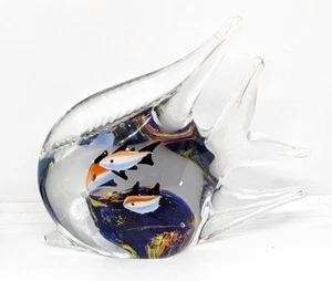 Estatuilla de cristal estilo Murano pez ángel acuario 5" en su más alta - Imagen 1 de 5