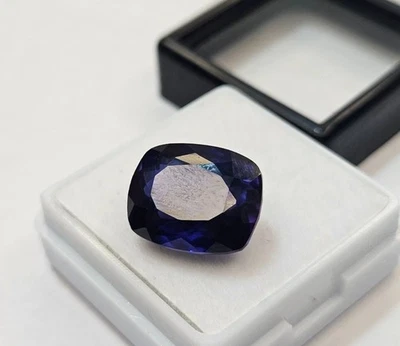 Top Quality Tanzanite Cushion Cut 12+ Ct Loose CERTIFIED Gemstone - Image 1 of 4