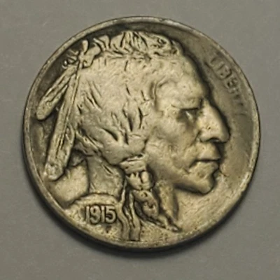 #4 Nicer Low Mintage 1915 S Buffalo Head Nickel, cleaned - Image 1 of 2