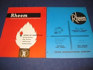 RHEEM MFG co Water Heaters, Boilers 1950's Catalogs ASBESTOS History 2 Lot - Imagen 1 de 7