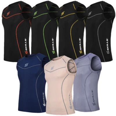 Mens Compression Armour Base Layer Tops Running Sleeveless Sports Skin Shirt - Image 1 of 4