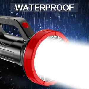 LED Flashlight Long Searchlight Waterproof Spotlight Camping USB Rechargeable