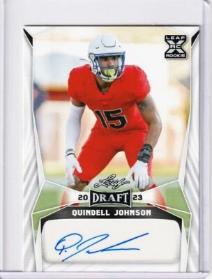 Quindell Johnson - 2023 Leaf Draft Autographs #BA-QJ1  - ROOKIE CARD - RC AUTO - Image 1 of 2