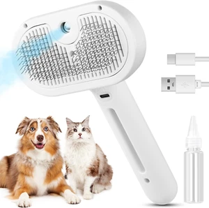 3 in 1 Cat Steam Brush, Pet Spray Hair Removal Comb for Shedding & Grooming, Wat - Picture 1 of 12