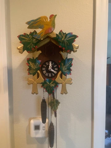 VINTAGE CUCKOO CLOCK WORKING CONDITION HAND PAINTED..COLLECTIBLE Cover