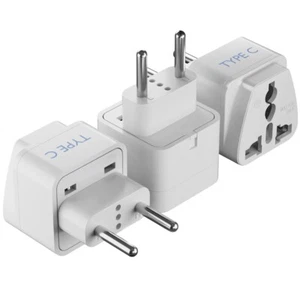 CepticsUniversal auf europäisches Italien, Griechenland, Deutschland Reisestecker Adapter Typ C - Bild 1 von 6