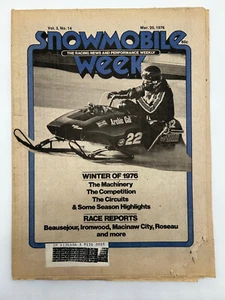SNOWMOBILE WEEK Racing Magazine Newspaper Publication March 20, 1976 VINTAGE - Bild 1 von 5