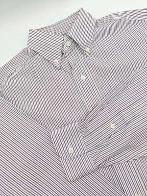 🇺🇲 New Jos A Bank Mens Traveler Tailored Fit Button Down Shirt 14.5x33 Red Blu - Image 1 of 4