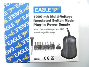 1 AMP 3/4.5/5/6/7.5/9/12 VOLT AC-DC MAINS POWER ADAPTOR/SUPPLY/CHARGER 12 WATT - Picture 1 of 4