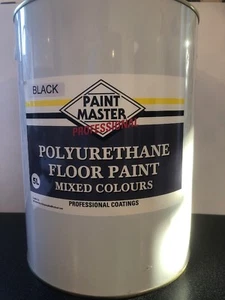 BLACK POLYURETHANE GARAGE/WORKSHOP FLOOR PAINT 5 LT - Picture 1 of 2