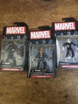 New Sealed Lot Of 5 Marvel Infinite Series 3.75 Retired 2013 Deadpool Northstar - Image 1 of 4