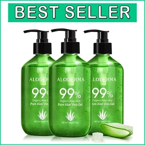 Soothing Aloe Vera Gel - Made Within 12 Hours of Harvest, 3 Bottles Total 31.8oz - Picture 1 of 10