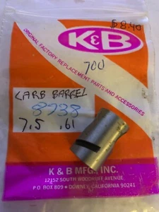 K&B Mecoa Engine Carburetor Barrel Part Only 7.5CC .61 Engines New Old Stock - Picture 1 of 5