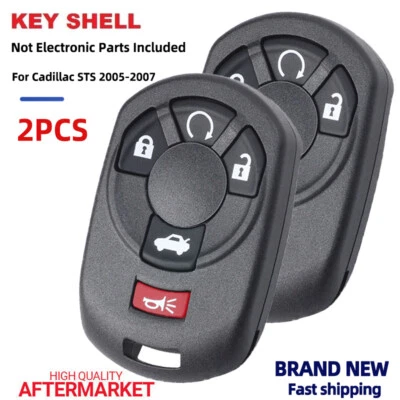 2 Replacement for Cadillac STS 2005 2006 2007 Remote Car Key Shell Case Fob 5BTN - Image 1 of 4