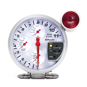 5'' 4IN1 49 COLOR TACHOMETER METER W/SHIFT LIGHT WATER OIL TEMP OIL PRESS GAUGE - Picture 1 of 13