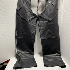 HARLEY-DAVIDSON CUERO NEGRO CHAPS TALLA GRANDE USADO - Imagen 1 de 13