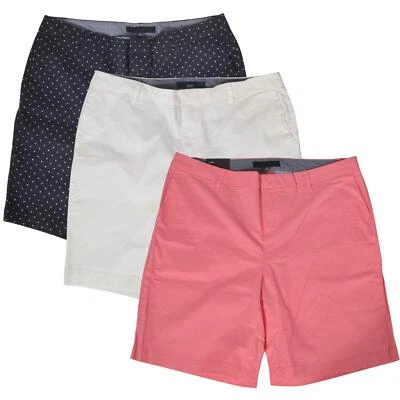 Tommy Hilfiger Curve Womens Bermuda Shorts Stretch Fit Pink or Navy White Spot - Image 1 of 4