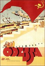 Odessa Ukraine 1930 Port City Vintage Poster Print Retro Restored Travel Art 