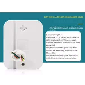External Doorbell With 4Wires Electric Door Loud Ding-dong Ringtones - Picture 1 of 8