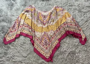Y2K Scarf Blouse Bandana Top sz S Paisley Pink John Paul Richard Uniform Silky - Picture 1 of 7