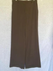 NWT Sz 12 T TAHARI Nevin Brown Stretch Dress Career Pants Cuff New 34" inseam - Picture 1 of 4