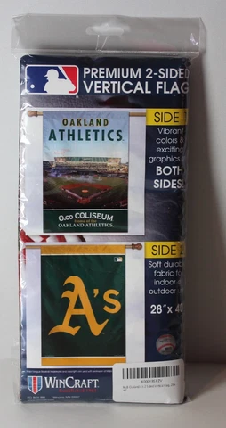 Oakland Athletics MLB 28” x 40” 2 Sided Indoor Outdoor Vertical Flag NEW Cover