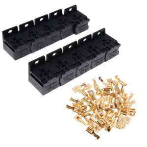 10x 40A 5 Pin Terminals Mini Relay Socket Mount Connector Terminal Holder - Picture 1 of 12