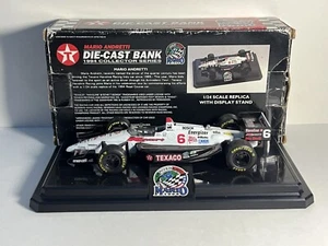 Texaco Racing Mario Andretti 1994 Havoline 1/24 Indy Signed Box DIECAST Bank - Picture 1 of 4