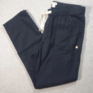 Roxy Womens Pants On The Seashore Cargo Navy Linen Blend Relax Fit - Picture 1 of 19