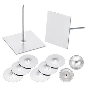 Self-Stick Insulation Pins 1-5/8 inches (100 pcs 100 Washers and 100 Dome Caps) - Picture 1 of 4