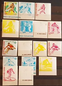 GUINEA ECUATORIAL OLYMPIAD MONTREAL PROGRESSIVE PROOFS IMPERFORED MNH - Picture 1 of 3