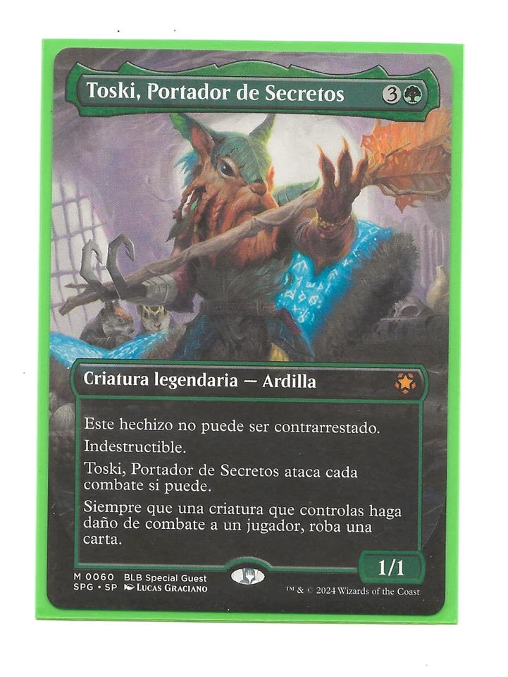 TOSKI, BEARER OF SECRETS Bloomburrow SPG MTG Spanish NM Portador Secretos Magic - Imagen 1 de 1