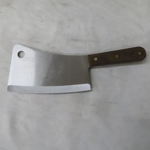 Vtg Chicago Cutlery MC1 Cleaver Chopper Butcher Knife Wood Handle - Picture 1 of 12