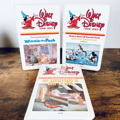 VTG Walt Disney Home Video VHS Lot Winnie The Pooh Chip N’ Dale Mickey & Donald - Image 1 of 4