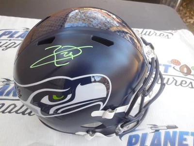 Casco de velocidad de tamaño completo firmado por Earl Thomas Seattle Seahawks Beckett certificado de autenticidad BAS Foto 1 de 2