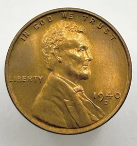 1940-D LINCOLN WHEAT - RD UNC GEM BU - Picture 1 of 2
