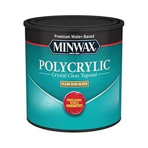 1/2 pt Minwax 24444 Clear Polycrylic Water-Based Protective Finish Semi-Gloss - Picture 1 of 7