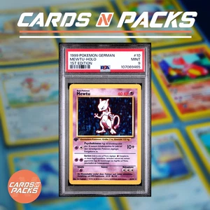 Carte Pokemon Mewtu 10/102 HOLO Base Set Edition 1 German Deutsch PSA 9 🇩🇪🔥 - Picture 1 of 2