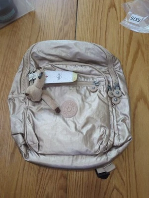 Mochila grande para portátil Kipling Seoul Go vintage oro brillante nueva con etiquetas Foto 1 de 4