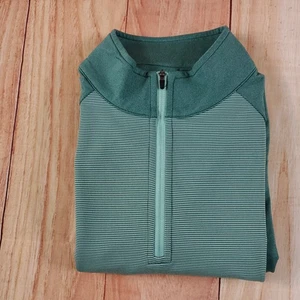 Peter Millar Crown Sport 1/4 Zip Pullover Mens Size Medium Green Striped - Picture 1 of 17