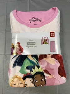 Mädchen Disney Prinzessin 2-teiliges Pyjama Set Größe 7/8 - Bild 1 von 5