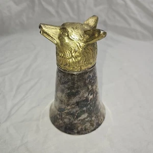 Vintage 1960's International Pewter Wolf / Fox Head Cup Goblet 5" Tall *READ* - Picture 1 of 10