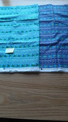 Currated Bundle of 2 Cooridinating 100% Cotton Fabrics 44-45"width - Image 1 of 4