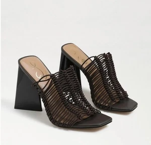 New Sam Edelman NEW Laurette Block Heel Mule with Lattice Upper Black Size 8 - Picture 1 of 8